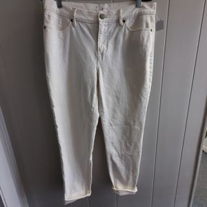Lou & Grey Off White Slouchy Skinny Jeans Size 30